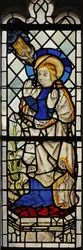 Window depicting the Virgin Mary at the Annunciation