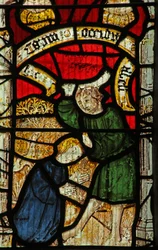 Window 1 depicting Cain kills Abel