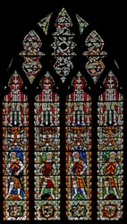 Window s4 depicting De Clare knights and William Lord de la Zouche