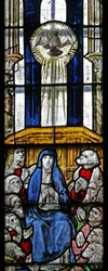 Window s5 depicting Pentecost