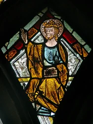 Window s6 depicting God at the Coronation of the Virgin