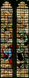 Window w16 depicting Jonah released by the whale