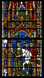Window w40 depicting pilgrim donors