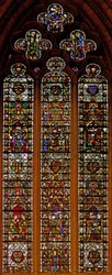 Window w42 depicting Peter de Dene window with scenes from the Life of St Catherine