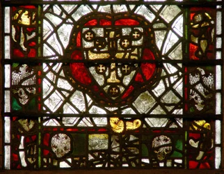 Window w42 depicting arms and border