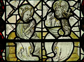 Window w44 depicting the Coronation of the Virgin