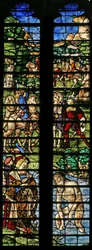 Window w7 depicting Naaman washed in the Jordan (detail)