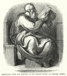 Zechariah, from the Frescoes, in the Sistine Chapel, by Michael Angelo