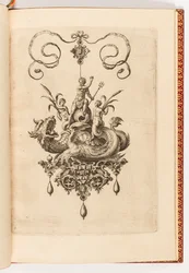 Print, Plate 4, from Bullarum Inaurium etc. Archetypi Artificiosi Pars Altera (Pendants, Earrings, etc. Designs of the Most Skillful Nature, Part Two)