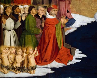 Baptizing men and children (detail)