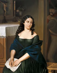 Portrait of Policarpa Salavarrieta (1795-1817), heroine of the independence of Colombia