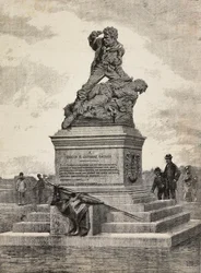 Monument to Enrico and Giovanni Cairoli, Italian patriots, bronze group by the sculptor Ercole Rosa, on the Pincian Hill, Rome, Italy
