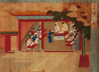 A Group of Scribes Copying the Tao Te King and Presenting it to the Emperor