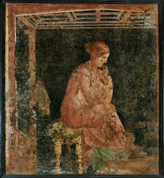 A sitting woman from Pompeii, Italy
