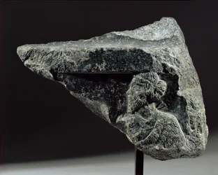 Fragment of a Vase with a Relief of a Porter from Susa, Iran, Akkadian Period