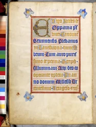 Full Page: Framed Text with Interlaced Initial 