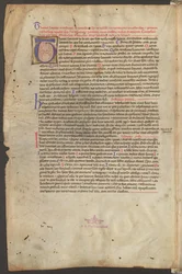 Full page: text and initial T