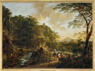 Landscape with travelers
