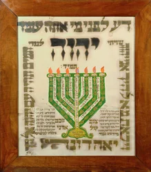 Shiviti, a decorative plaque usually set in the eastern wall of a synagogue