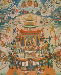 Thangka Zangdog Pelri - Guru Rinpoche on the Copper Mountain