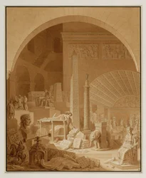 Vivant-Denon working in the Hall of Diana at the Louvre