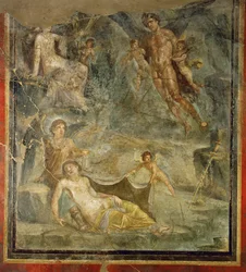 Zephyr and Chlory (detail) from the Casa del Naviglio, Pompeii