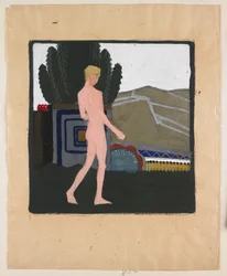 Standing Male Nude in a Landscape, c.1914