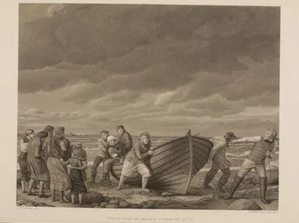Fishermen from Hornbek Rescuing the Captain from a Stranded Ship (A.1775)