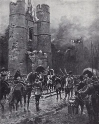 Eighteen month siege of Donnington Castle, Berkshire, during the English Civil War