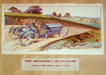The Richard-Brasier Car Driven by Leon Thery During the Gordon-Bennett Race in the Auvergne in 1905, c.1910
