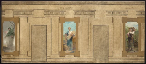 Sketch for Courbevoie Town Hall: The Seasons. Winter, Summer, Autumn