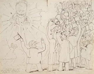 The Celebration for Old Hugo, Caricature of Victor Hugo from a Letter to Paul Verlaine
