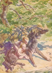 Down to the River Presently Came a She-Wolf to Drink
