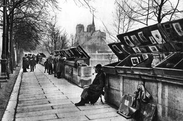 Book stalls along the quays, Paris, 1931