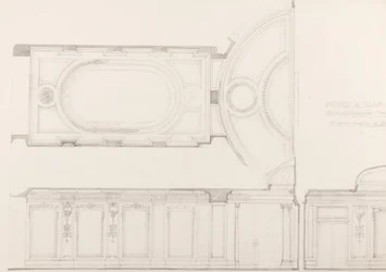 Designs for the Interior of the Oxford and Poland Street Cinematograph Theatre: Auditorium Ceiling and Back Wall