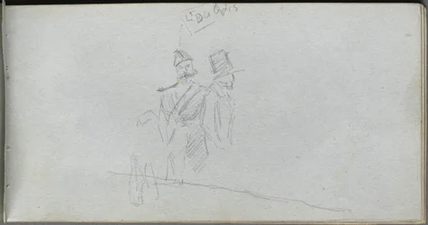 Sketchbook, page 38: Study of a Solider and Figure in Top Hat
