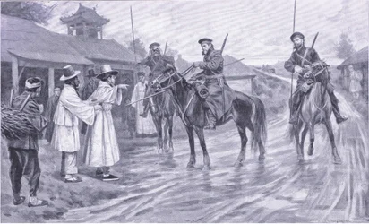 Cossack Scouts Gathering Information from a Korean Captive