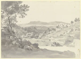 View of Olevano with the Volscian Mountains