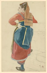 Italian Woman. Back View