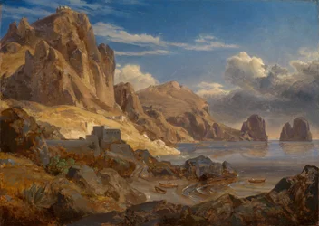 Coast near Capri with a view of the Faraglioni