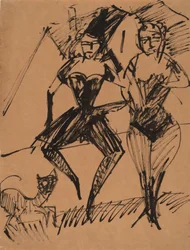 Two Dancers with a Cat, 1913