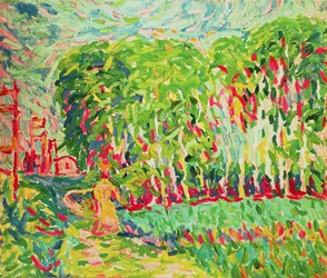 A Woman in a Birch Wood