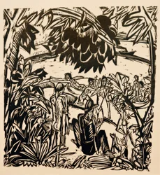 Bathing Scene under Tree Branches