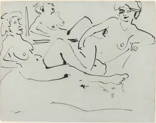 Dodo and an Older Woman Reclining before a Mirror