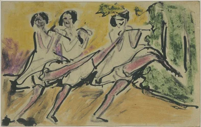 Three Dancers (Postcard to Otto and Maschka Mueller)
