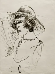 Portrait of Erna with Large Hat