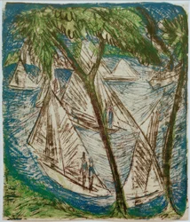 E.L. Kirchner, Sailboats at Grunau