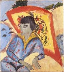 Erna with Japanese Umbrella, 1913