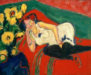 Reclining Woman in White Shirt