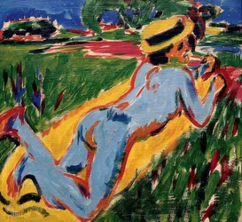 Reclining Blue Nude with Straw Hat. 1909